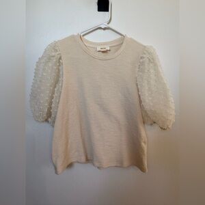 Anthropologie Maeve Woven Puff Sleeve Top